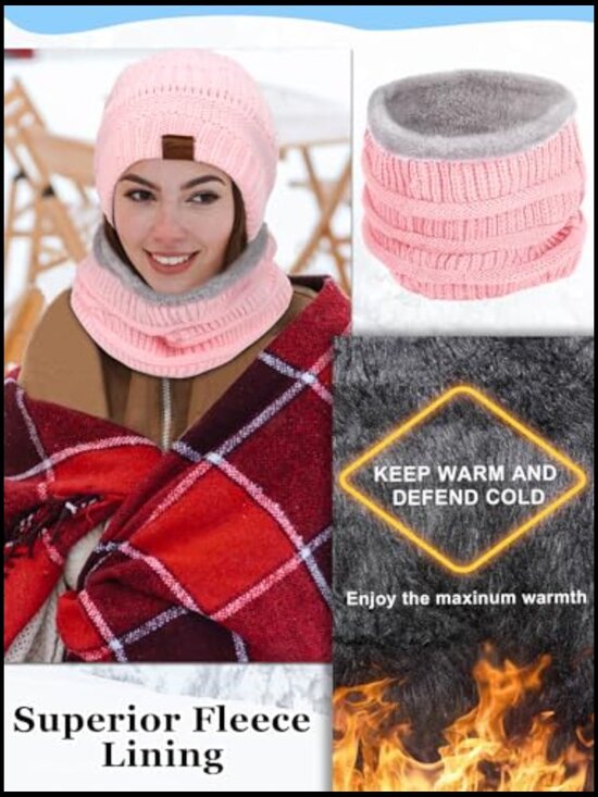 20 Piece Winter Hat Scarf Gloves Socks Set Knit Beanie Touchscreen Gloves